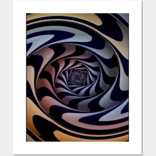 Psychedelic Abstract Illusion Spiral Print Posters and Art